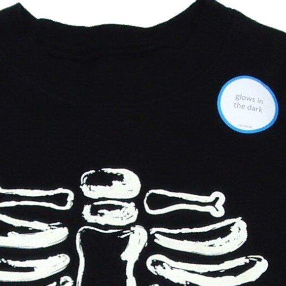 Skeleton Bones Boys Halloween Tee Top NWT - Picture 2 of 6